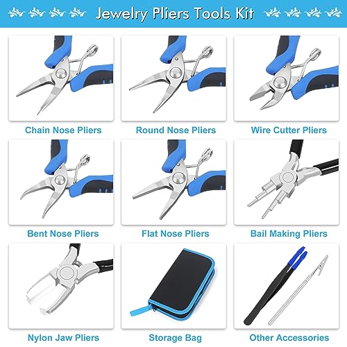 Jewelry Pliers Set Jeweler Making Tools Kit (17 Count)