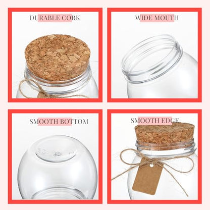 120 Pcs Transparent Red D4 Dice 6 Pcs Healing Potion Bottle Plastic Favor Jars with Cork Lids Polyhedral Dice Set for Table Games Role Play Accessory Party Favors (6 Count)