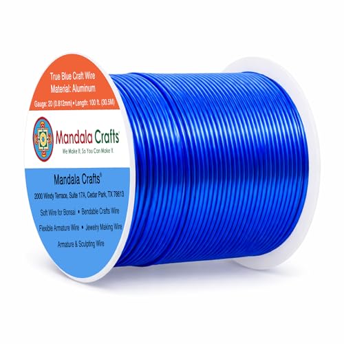 20 Gauge True Blue Anodized Aluminum Craft Wire (100 Foot)