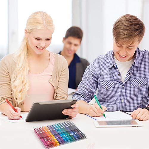15 Colors Retractable Erasable Gel Pens Clicker (15 Count)