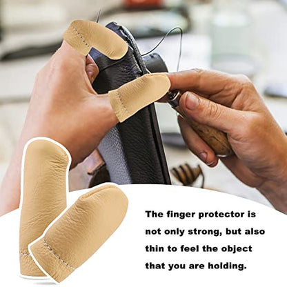 3 Pairs Leather Finger Protector Leather Thimble