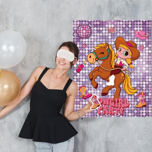 Western Cowgirl Birthday Party Games for Kids Pin The Boot on The Cowgirl Game for Western Rodeo Disco Birthday Party Decorations Favors Supplies