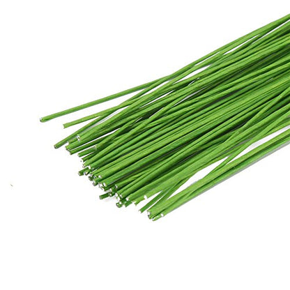 24 Gauge Green Floral Wire Green Paper