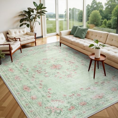 Green Area Rug for Living Room (11531.31 sq in)