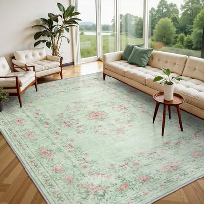 Green Area Rug for Living Room (11531.31 sq in)