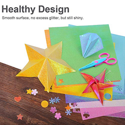 50 Sheets Shiny Origami Paper 10 Color Square Iridescent Origami Paper (50 Count )