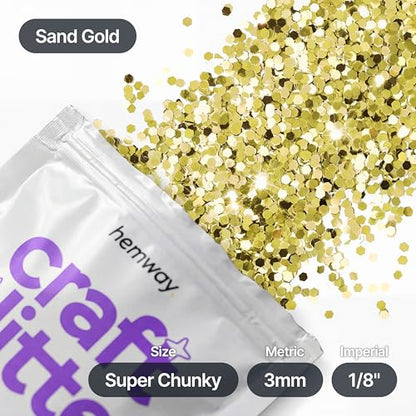 Craft Glitter Sand Gold 100g Super Chunky Glitter