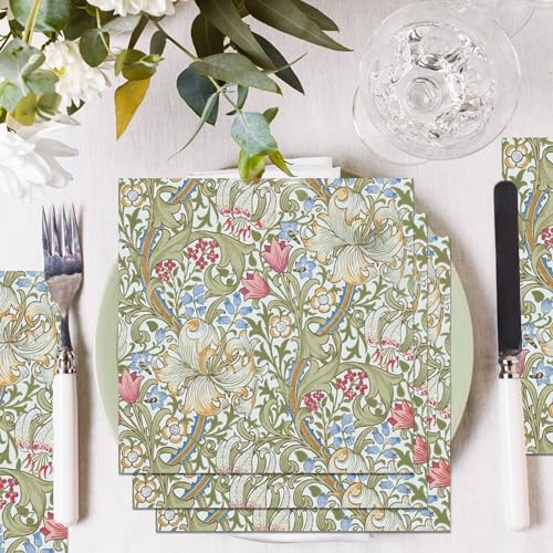 40 Count Vintage Floral Paper Napkins