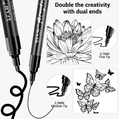 Acrylic Black Paint Pens (8 Count)
