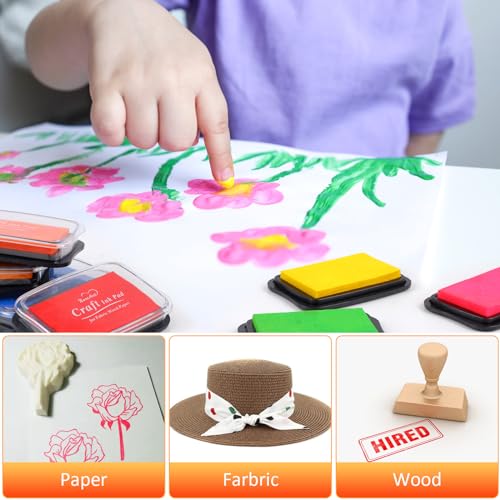 Large Finger Ink Pads for Kids Washable Craft Ink Stamp Pads