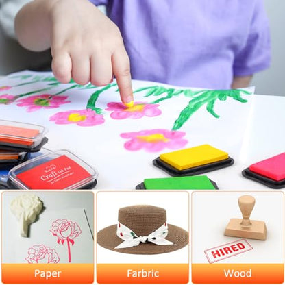 Large Finger Ink Pads for Kids Washable Craft Ink Stamp Pads