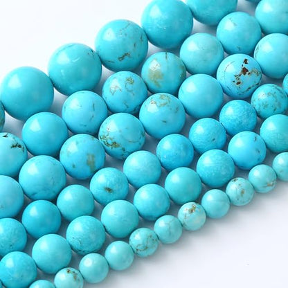 4MM Natural Turquoise Gemstone Beads Blue Stone Round Loose Beads for Jewelry Making Bracelet 90pcs 1 Strands 16"