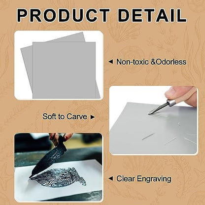 1 Pcs 8 x 10 Inch Linoleum Blocks for Printmaking