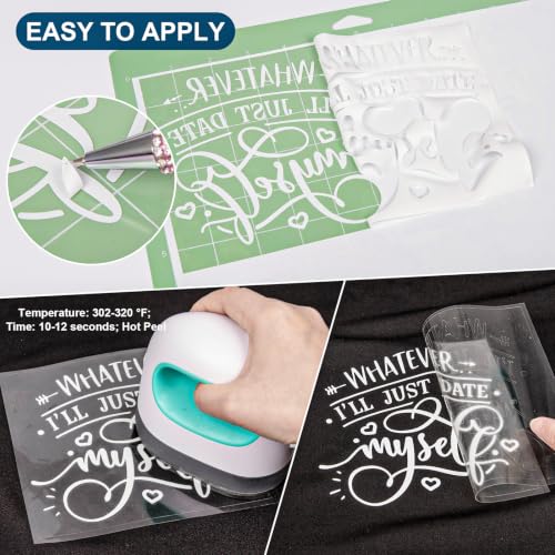 White Heat Transfer Vinyl Roll 12" x25ft White Iron on Vinyl