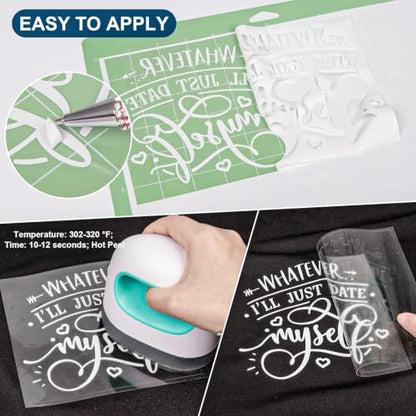 White Heat Transfer Vinyl Roll 12" x25ft White Iron on Vinyl