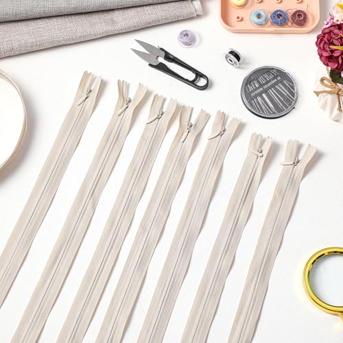 100 Pcs 22 Inch Nylon Invisible Zipper Bulk Conceal Zippers for Sewing Hidden Pillow Zippers for Fabric Craft Dress Pillow Tailor Garments Clothes Artisan Supply (100 Count)