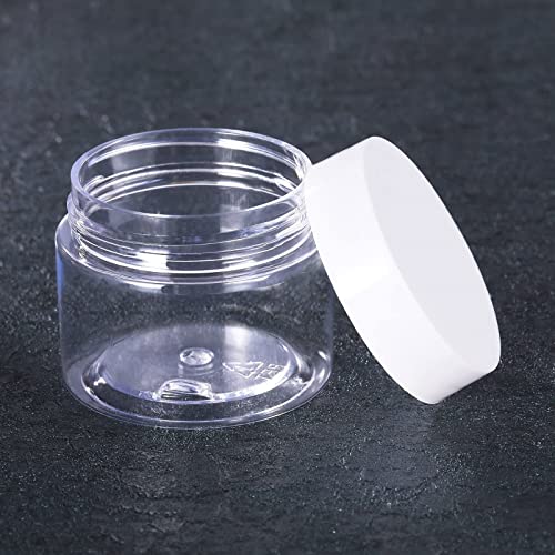 12 Pack 3 oz Plastic Container Jars with Lids Round Clear Travel Cosmetic Container Jars for Toiletries (12 Count)