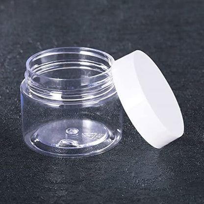 12 Pack 3 oz Plastic Container Jars with Lids Round Clear Travel Cosmetic Container Jars for Toiletries (12 Count)