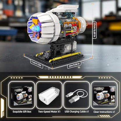 Aircraft Engine Building Kit for Adults (635 Count)