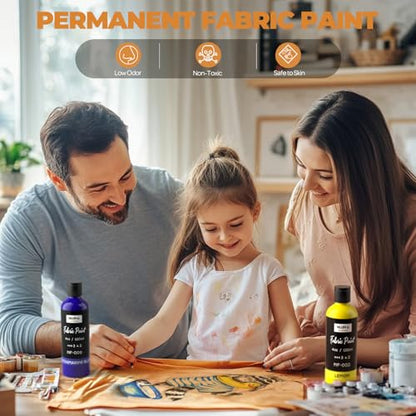 8 Colors Permanent Fabric Paint (32 Fl Oz)