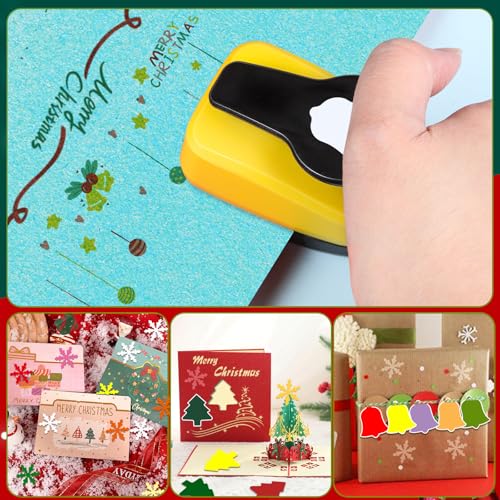 Paper Punch Set 1 inch Hole Punch Shape 3 Pcs Christmas Punches for Crafts (3 Count)