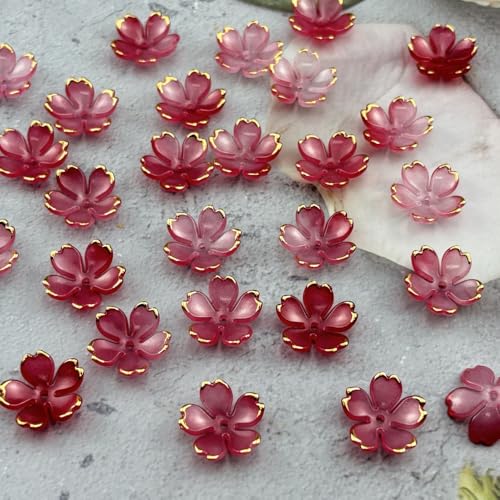 100pcs Acrylic Flower Beads (100 Count)