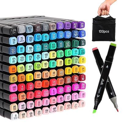 Art Marker Sets 100 Colors (100 Count)