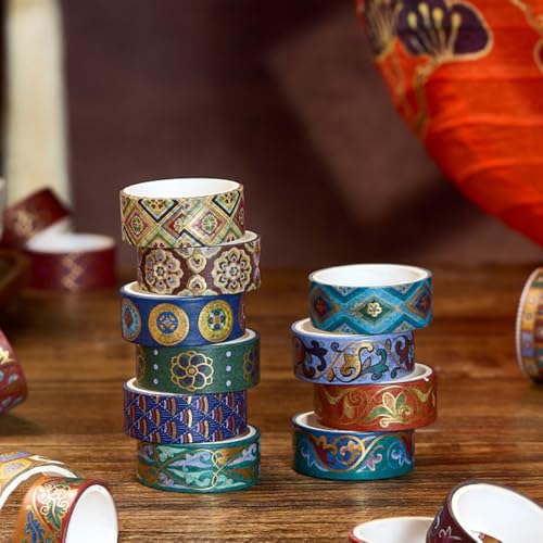 Chinoiserie Gold Foil Washi Tape Set 10 Rolls (10 Count)