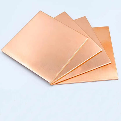 4 Pcs 99.9% Pure Copper Sheet Metal, 6" x 6", 18 Gauge(1mm) Thickness, Double Sided Film Attached Copper Sheets Plates for Crafting, Modelers, Jewelry, Repairs, Electrical