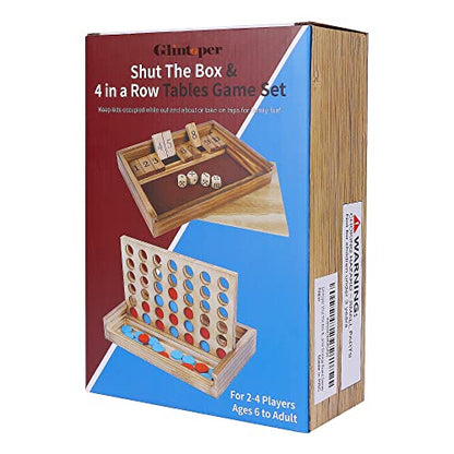 Shut The Box & 4 in a Row Tables Game Set
