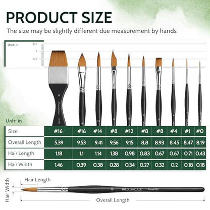 Watercolor Paint Brushes (10 Count)