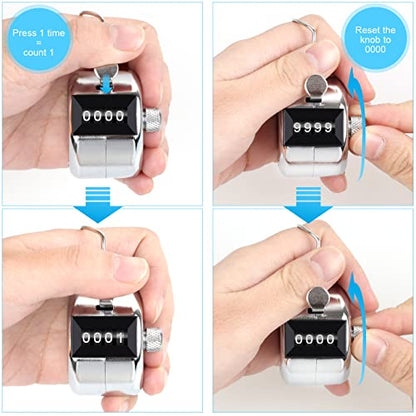2 Pack Metal Hand Counter Four