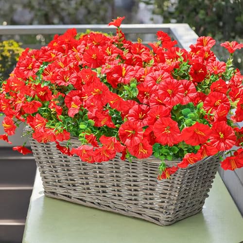 Artificial Flowers Fake Plants for Outdoors Decoration (12 Count)