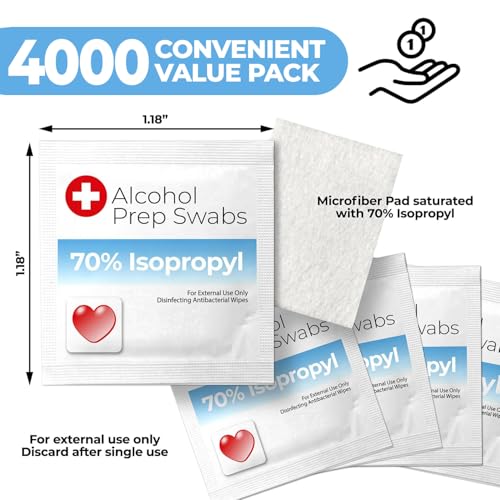 Alcohol Prep Pads in Bulk (4000 Count)
