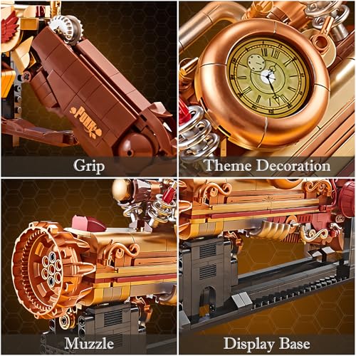 Ideas Steampunk Mechanical Gun Weapon Building Blocks Set for Adults