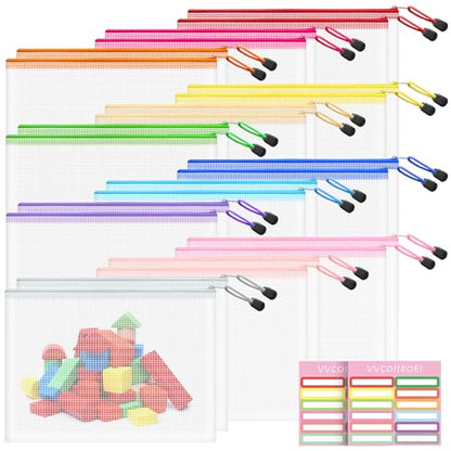 24pcs Mesh Zipper Pouch Bags (9 Count)