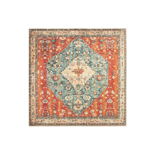 Felice Boho Tribal Square 4x4 Washable Rug