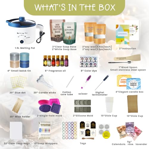 2-in-1 Candle & Soap Making Kit for Adults Begineers DIY Craft Kit