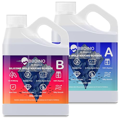 Silicone Mold Making Kit 30A Platinum Liquid 2.42 lbs Translucent (2 Count)