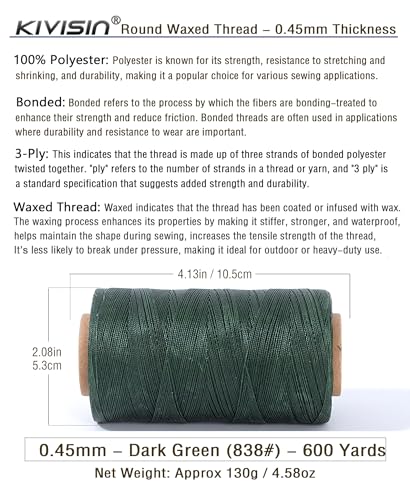 Thin Round Waxed Thread 0.45mm