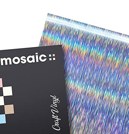 Mosaic+ Silver Brushed Holographic 1ft x 5ft Crafting Vinyl Crinkle