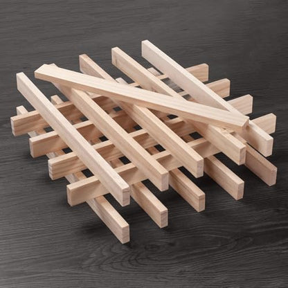 Wood Strips Slats Wooden Dowels for Crafts 3 (15 Count)