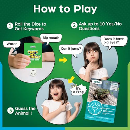 Guess the Animal in 10 Clues Card Games for Kids & Family