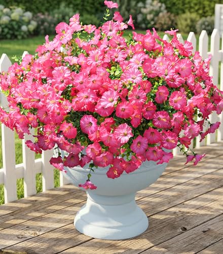 Artificial Flowers Fake Plants for Outdoors Decoration (12 Count)
