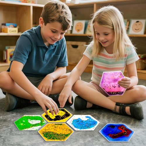 Liquid Sensory Tiles for Kids 3+ (12 Count)