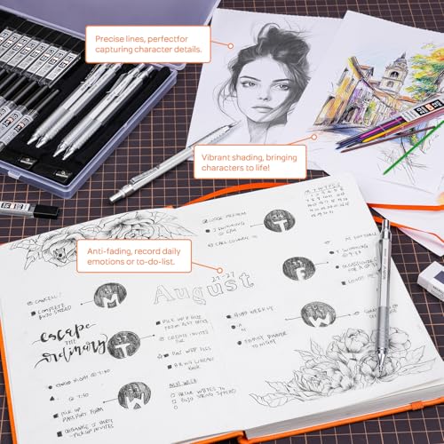 22PCS Metal Mechanical Pencil Set in Case for Drawing Writing