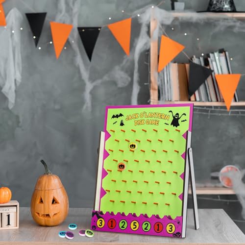 8 Pcs Halloween Carnival Game Wood Disk Drop Game Tabletop (8 Count)