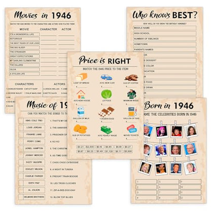 80th Birthday Party Games (5 Count)