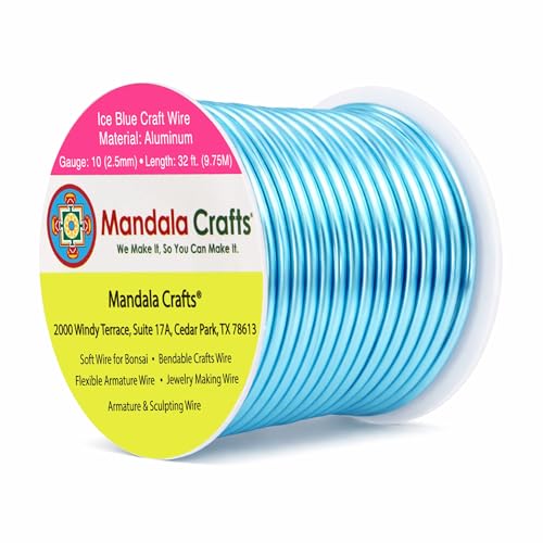 10 Gauge Ice Blue Anodized Aluminum Craft Wire