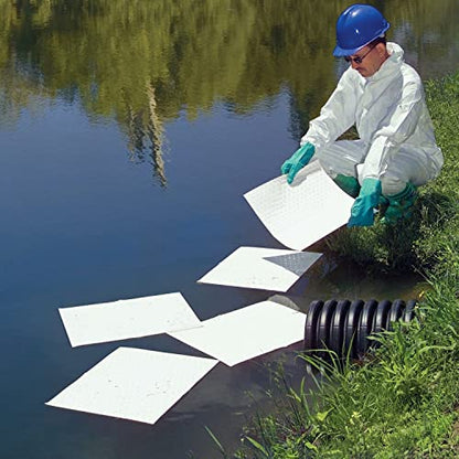 Oil Mat - Oil-Only Absorbent - 100 Pads per Dispenser Box - 15" x 20" - Absorbs Up to 28 Ounces - Heavyweight - MAT440 (100 Count)